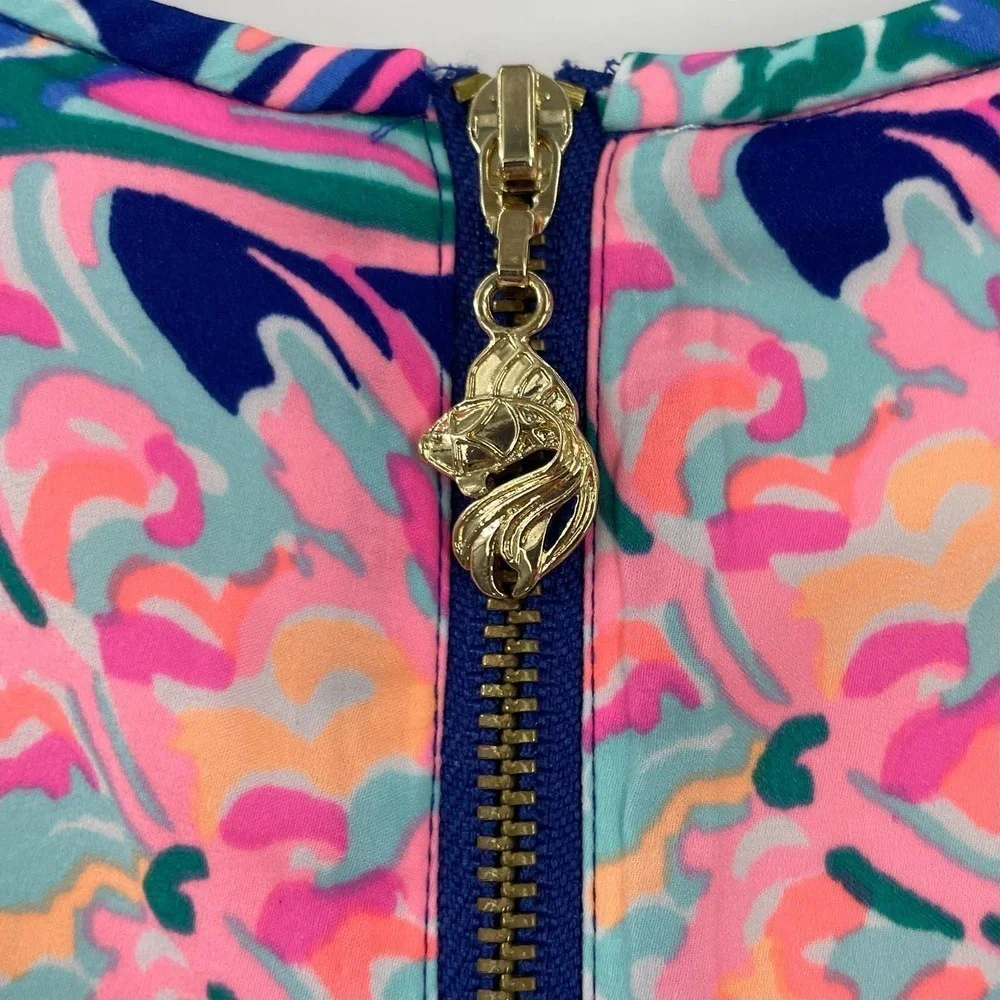 Lilly Pulitzer 2 Kassia Fit And Flare Dress True Blue Going Coastal 23240 - Picture 11 of 12